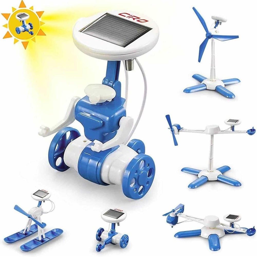 NEW 6 in 1 DIY Buildable Solar Robot Science Kit Kids Toy No Batteries Required